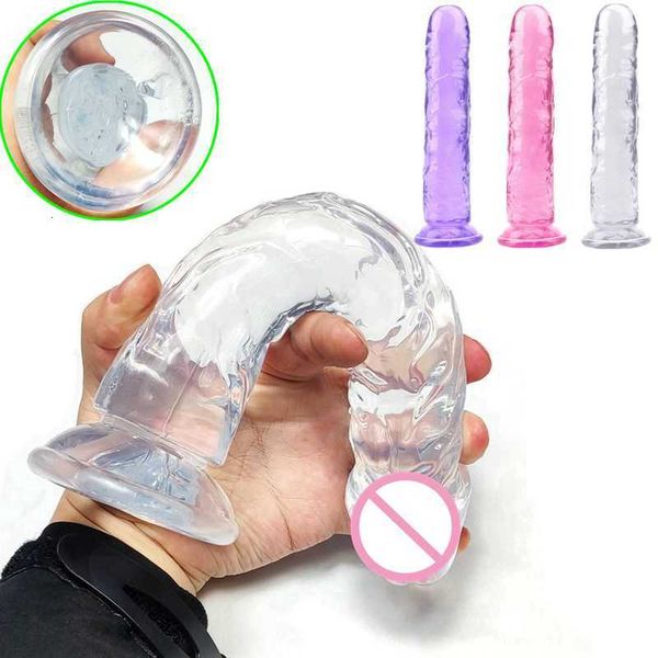 

toy massager 3 size translucent soft jelly dildo realistic fake penis butt plug toys for woman men vagina anal massage