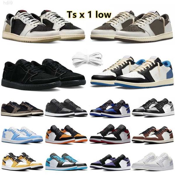 

jumpman 1 low 1s mens basketball shoes ts x black phantom fragment white camo light smoke grey shattered backboard unc bred toe men women tr