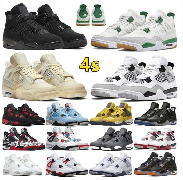

jumpman 4 4s black cat basketball shoes pine green military canvasviolet ore university blue red thunder midnight navy white oreo sneakers f