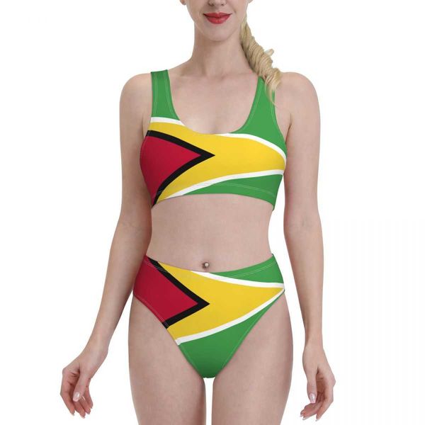 

designer swimwear fashion guyana flag bikini sets one/two piece swimsuit bathing suit sport swimwear beachwear for girl women, White;black