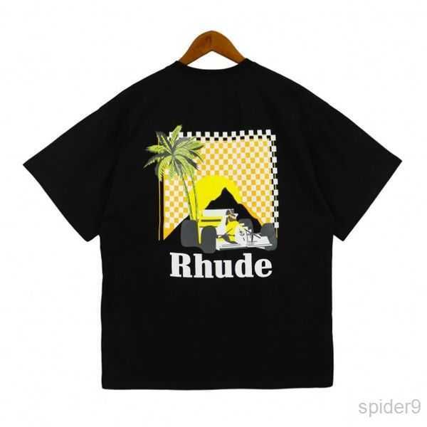 

designer mens t shirts rhude tee cotton round collar loose hip hop short sleeve t-shirt fashion men casual alphabet print t-shirts 3 lbla, White;black