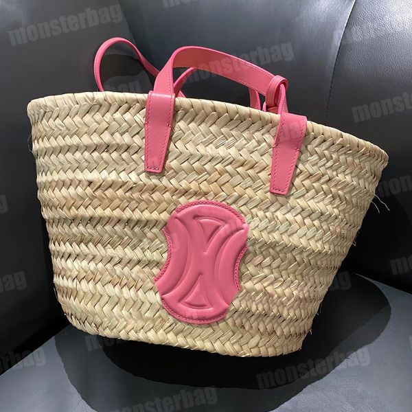 

designer paniers basket beach tote bag straw woven classic triomphes font totes knitting shoulder bags luxury women men cuboid summer croche