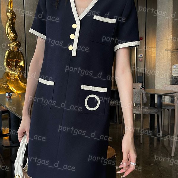 

vintage women dress short sleeve skirt set contrast color lady girl skirt, Black