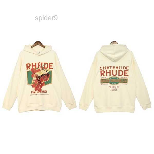 

rhudes hoodie mens designer hoodies casual men women sweatshirts for autumn fashion pullovers us size s-xl 6 8lp6, Black