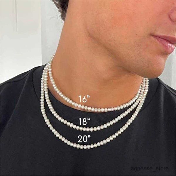 

pendant necklaces pendant necklaces pearl necklace men simple handmade strand necklace choker trendy men jewelry for wedding banquet necklac, Silver