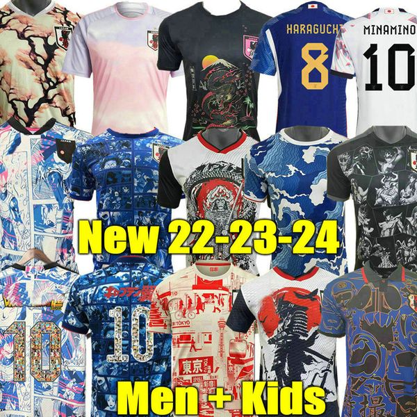 

minamino 22 23 24 japan soccer jerseys nagatomo captain tsubasa home away shirt atom 2023 football shirt uniform 2024 mitoma kubo shibasaki, Black;yellow