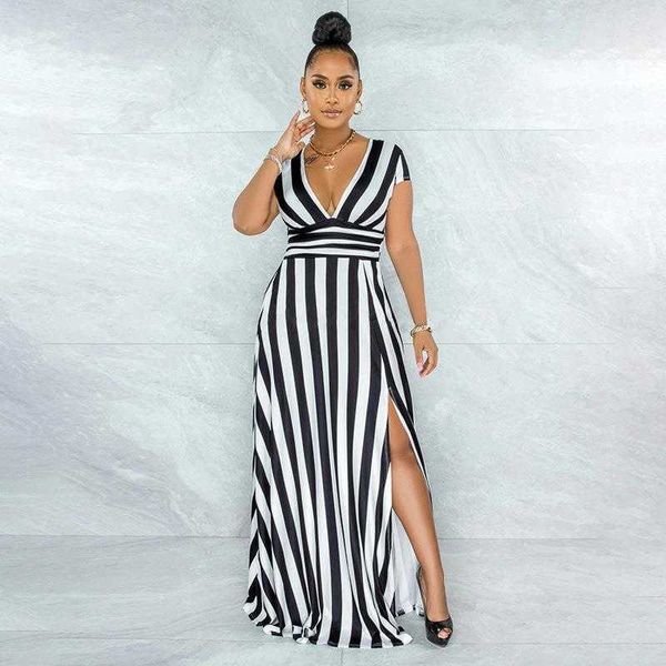 

womens large dresses sized skirt summer striped slit empire dress, Black;gray