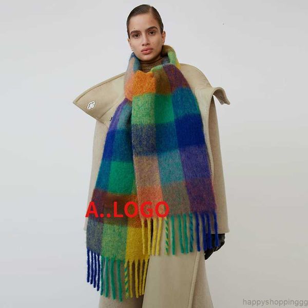

scarves 2022 ac winter scarf shawl women's men's warm wrap pashmina cashmere plaid neckband headband, Blue;gray