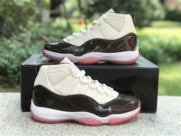 

2023 authentic 11 wmns neapolitan basketball shoes pink sail velvet brown atmosphere men women sports sneakers with original box ar0715-101