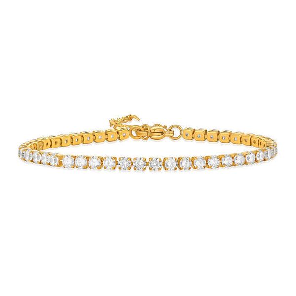 

simple stainless steel zircon tennis bracelet for women, Silver