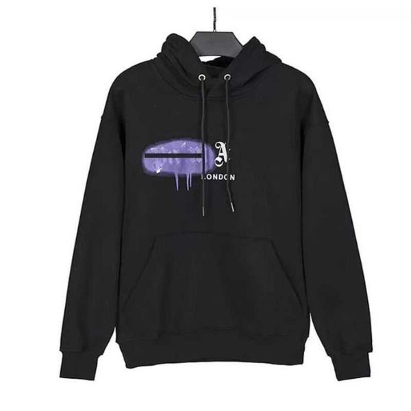 

mens designer palmangel hoodies autumn spring and tide br thin printed sweater men's women's same coat leisure loose medium long s, Black