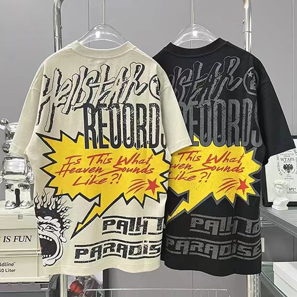 

men's real po t-shirt american high street hip hop alphabet print shirt men women summer short sleeve tee 230615, White;black