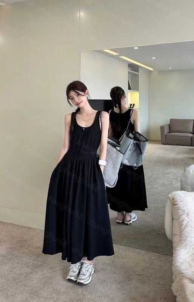 

23ss summer dresses women dress womens designer clothing belt waist in solid color vest dress womens clothing, Black;gray