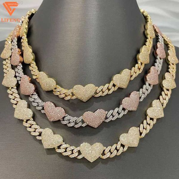 

fast dispatch hand setting moissanite diamond silver jewelry hip hop iced out letter miami cuban chain necklace crystal necklace