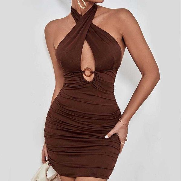 

summer dress womens clothes pure color halter mini sheath lace, Black;gray