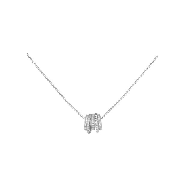 

jewelry tennis, graduated multi loop necklace multi loop irregular shape, Silver
