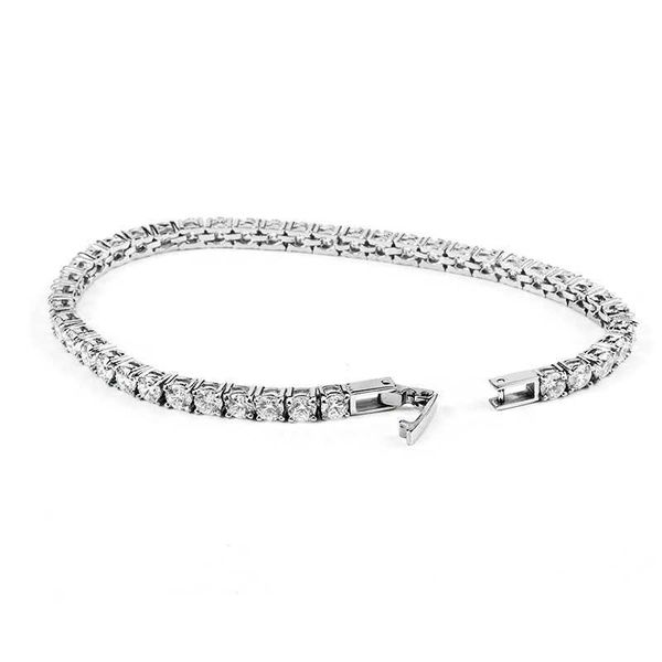 

bulk blank czech crystal women 5mm stainless steel tennis bracelet, Silver