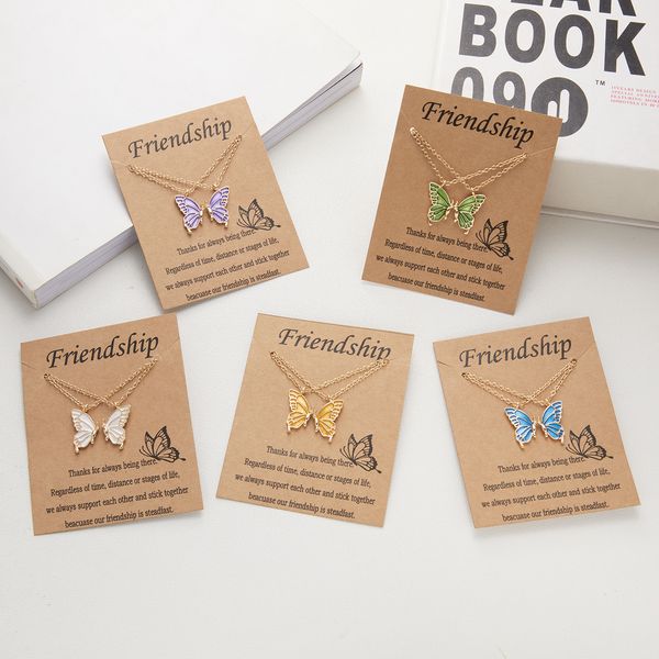 

5pcs beauty butterfly pendant necklaces for sister friend girl special gift, Silver