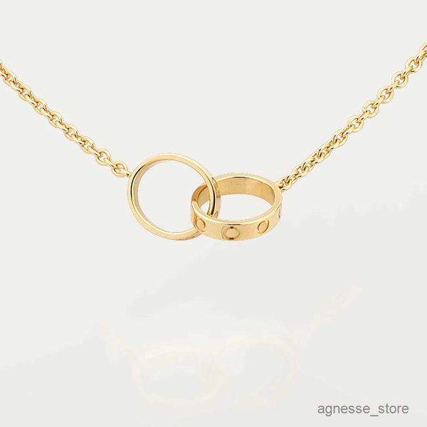 

pendant necklaces high edition classic design pendant love necklace for women girls double loop charms wedding jewelry collares r230615, Silver