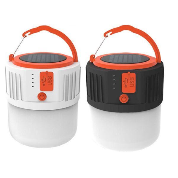 

solar hanging led lantern with phone charge, 4 mode, high bright solar led bulb for camping hiking fishing emergency