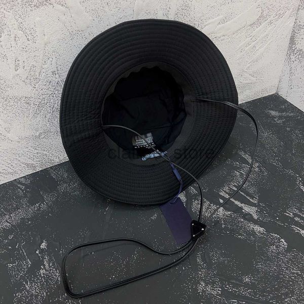 

wide brim hats bucket hat triangle drawstring sun hat designer hat classic letter luxury sunshade men and women elegant charm fashion trend, Blue;gray