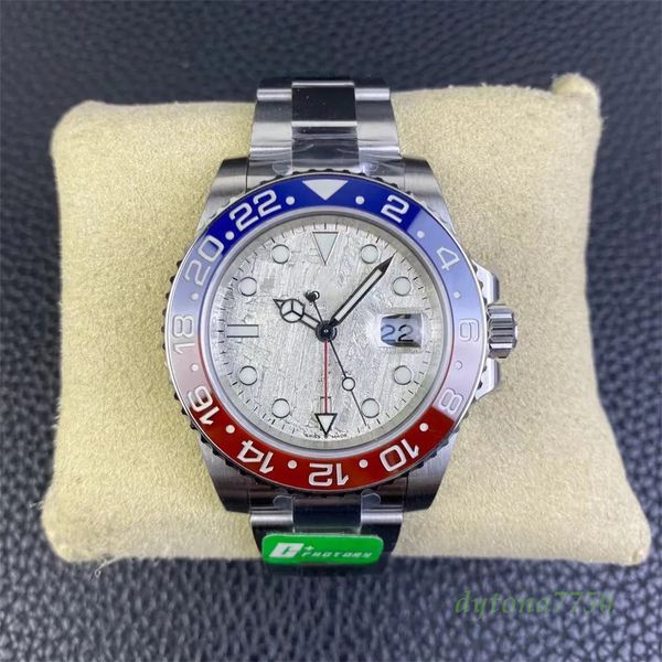 

clean watch size 40mm carrying 3285 all-in-one gmt function true meteorite plate sapphire crystal glass mirror 904l stainless steel designer, Slivery;golden