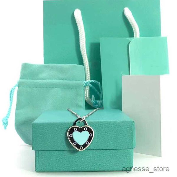 

pendant necklaces heart necklace womens love pendant blue pink green red couple jewelry neck valentine day gift accessories r230615, Silver