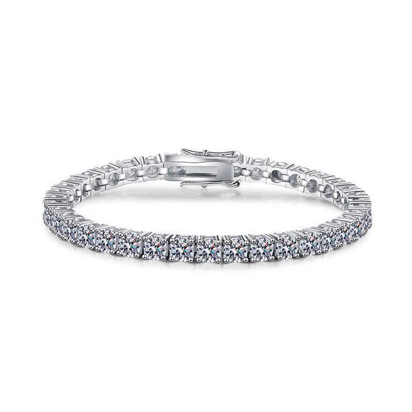 

fine jewelry hip hop 925 sterling silver d vvs1 diamond cluster iced out moissanite cuban bracelet tennis chain for men women
