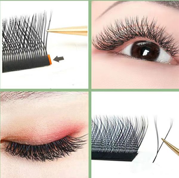 

2023 new wvy shape volume eyelash extension single false eyelash w braided clover eyelash private label eyelash extension