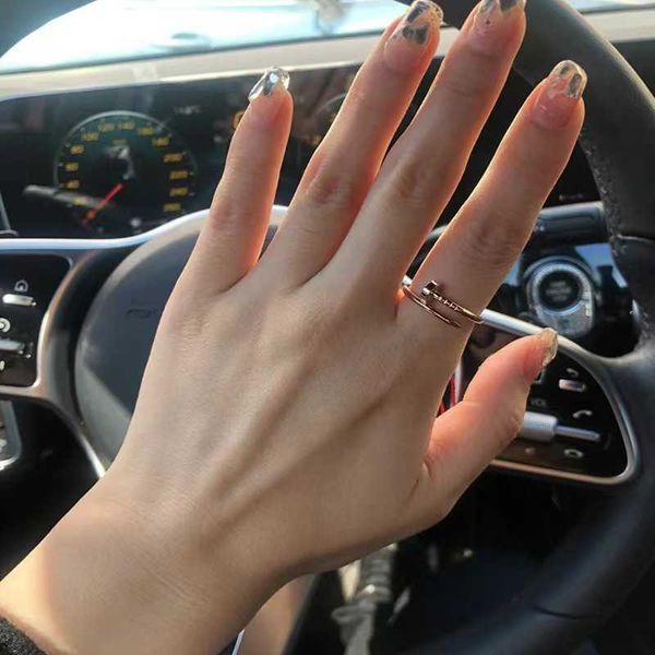 

wholesale high-quality individualized non-titanium steel card nail 18k gold ring titanium simple plain, Silver