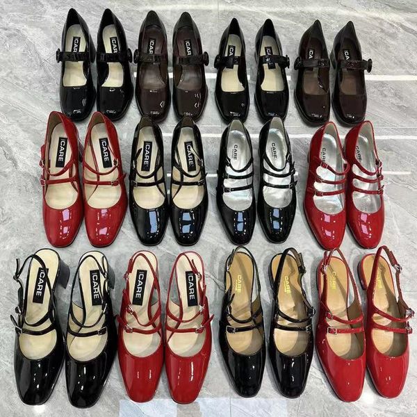 

shoes designer square head sandal shoes carel mary jane sheep leather women kina casual scarpe alice zapatos shoe size 35-40