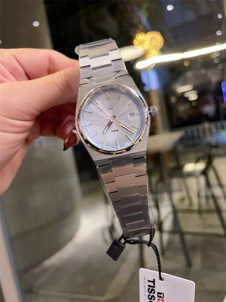 

women's watches prx 35mm business fashion watches quartz movement accurate timing full steel strap sapphire glass cool dial, Slivery;brown