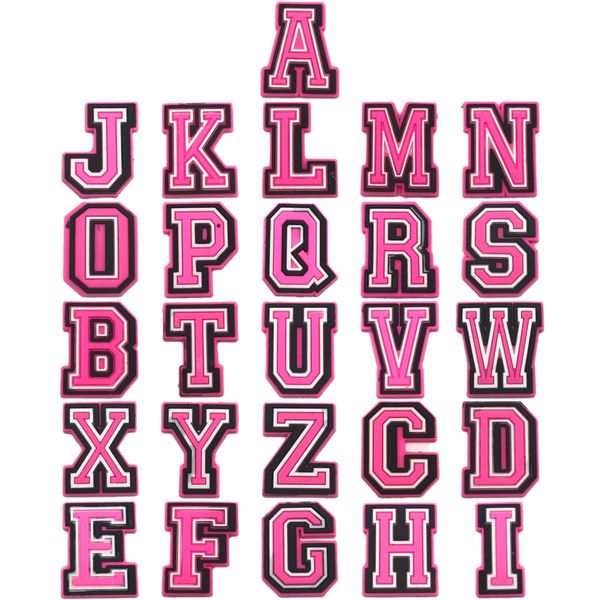 

shoe parts accessories pink letters and numbers charms for clog sandals shoes decoration girls kids teens women adts drop delivery otkfe, White;pink