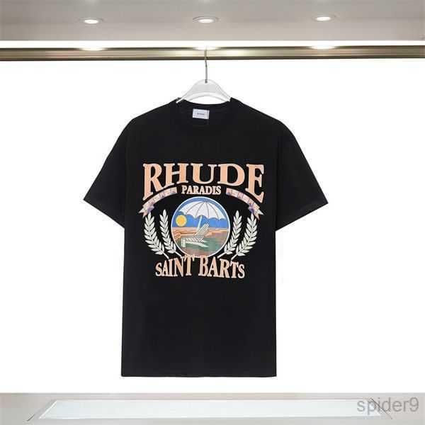 

fashion t shirt men women designers t-shirts tees apparel man s casual chest letter luxurys clothing street shorts sleeve clothes rhude tsh, White;black