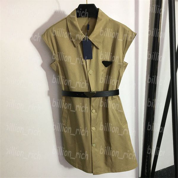 

women vest dress lapel neck sleeveless dress summer street style tank dresses, Black