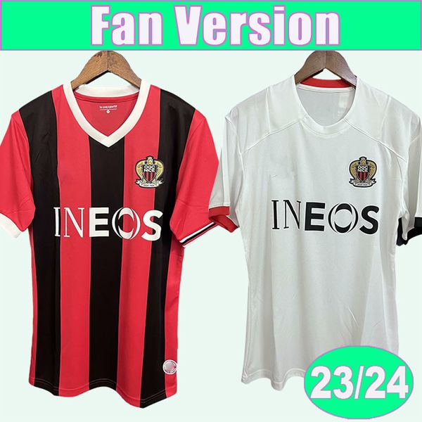 

2023 24 ogc pepe mens soccer jerseys nice rosario brahimi ramsey laborde y. atal boudaoui home away 3rd football shirts uniforms, Black;yellow