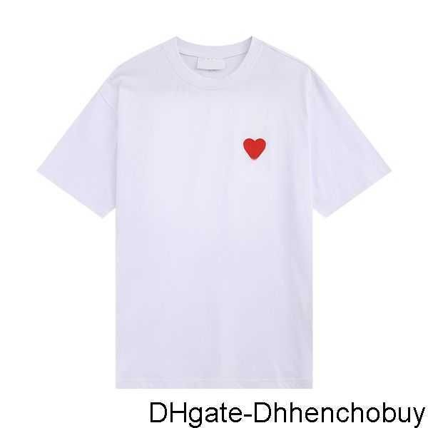

luxurious mens designers paris new amis t shirt tone-on-tone love embroidery fashion street casual joker round neck cotton short sleeves for, White;black