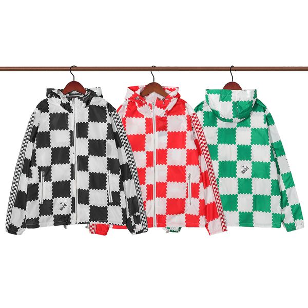 

men jackets fashion letter print hoodied jacket classic sun protection clothing womens hoodie long sleeve summer coat, Black