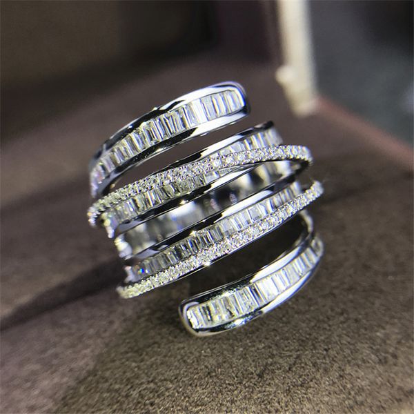

vintage across lab diamond promise ring 925 sterling silver engagement wedding band rings for women bridal party jewelry gift, Slivery;golden