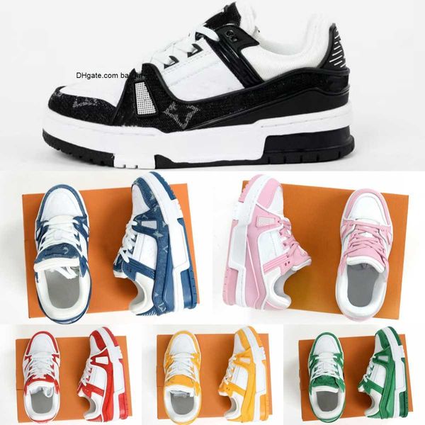 

kids shoes casual boys girls trainer children youth sport sneakers kid leather luxury shoe yellow white red blue black outdoor toddlers snea
