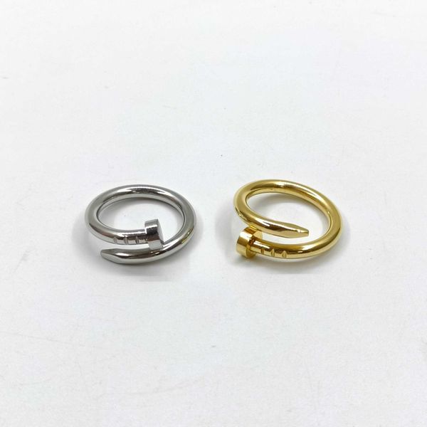 

high-quality individualized non-titanium steel card nail 18k gold ring titanium simple plain, Silver
