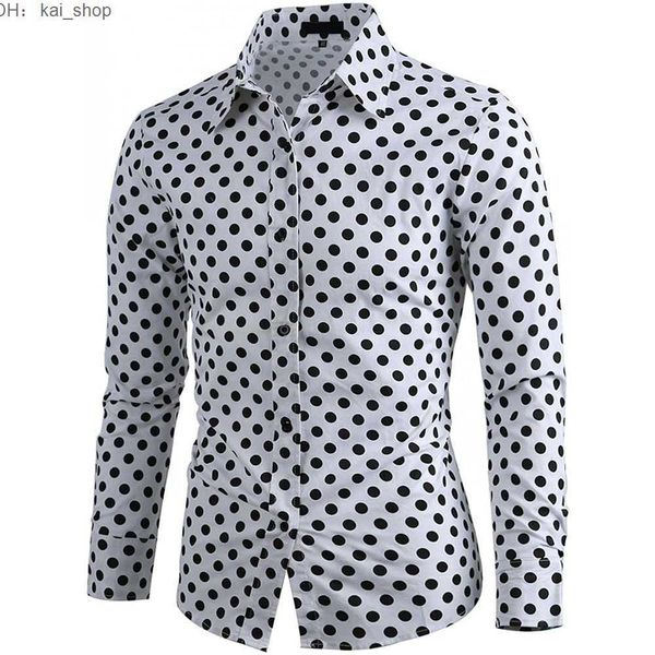 

new polka dot business casual shirt 21, White;black