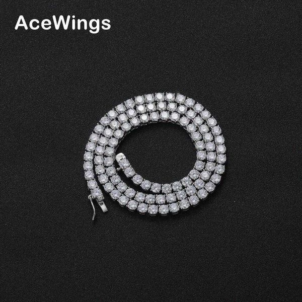 

pendant necklaces strands strings necklace tennis 3mm 4mm 925 silver micro set zircon single row chain hip hop