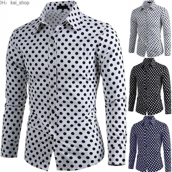 

new polka dot business casual shirt1, White;black