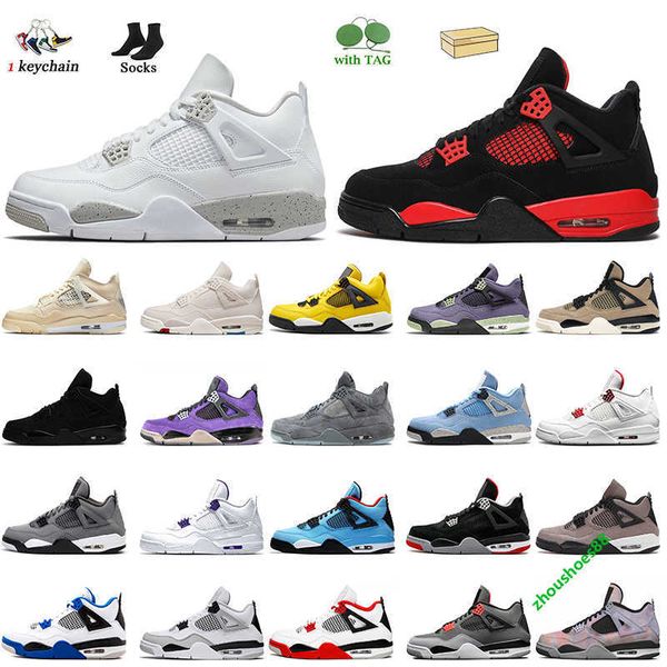 

fashion women mens basketball shoes jumpman 4 4s canvas sail red thunder white oreo canyon purple suede fire red black cat bred cool grey tr