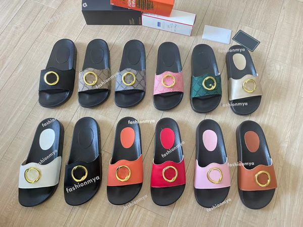 

designer shoes men slippers women sandals classic flat slides platform rubber slipper round letter fashion summer loafers mens flip flops sl, Black
