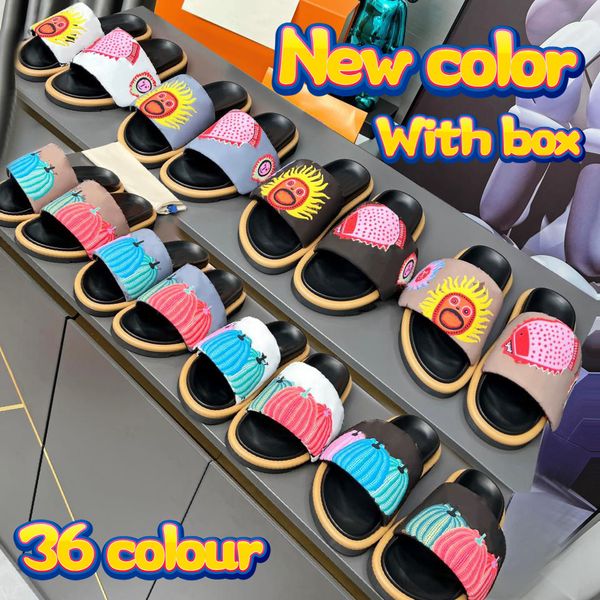 

luxury sandal men women shoes pool pillow sandals famous designer slides woman flat comfort mules slipper padded front strap slippers summer, Black