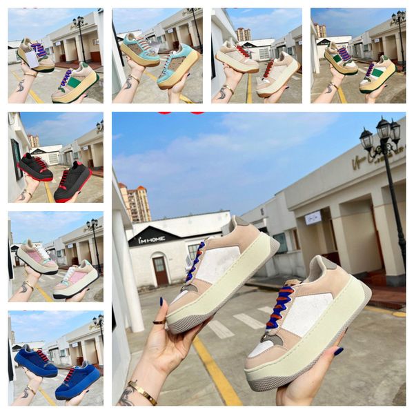 

original casual shoes high shoe luxury classic casual shoes green red stripe g leather chaussures designer trainer woman ace shoes size 35-4