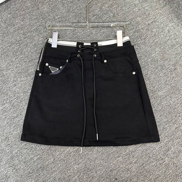 

women denim dress elastic bandage designer skirts summer jeans dress high waist personality design dress clothing, Black
