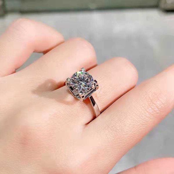 

selling funds carti classic four claw ox head mosonite diamond wedding ring female 925 sterling silver pt950 three claw closed hocw